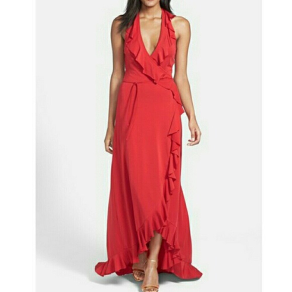 Felicity & Coco Red Ruffle Maxi Dress